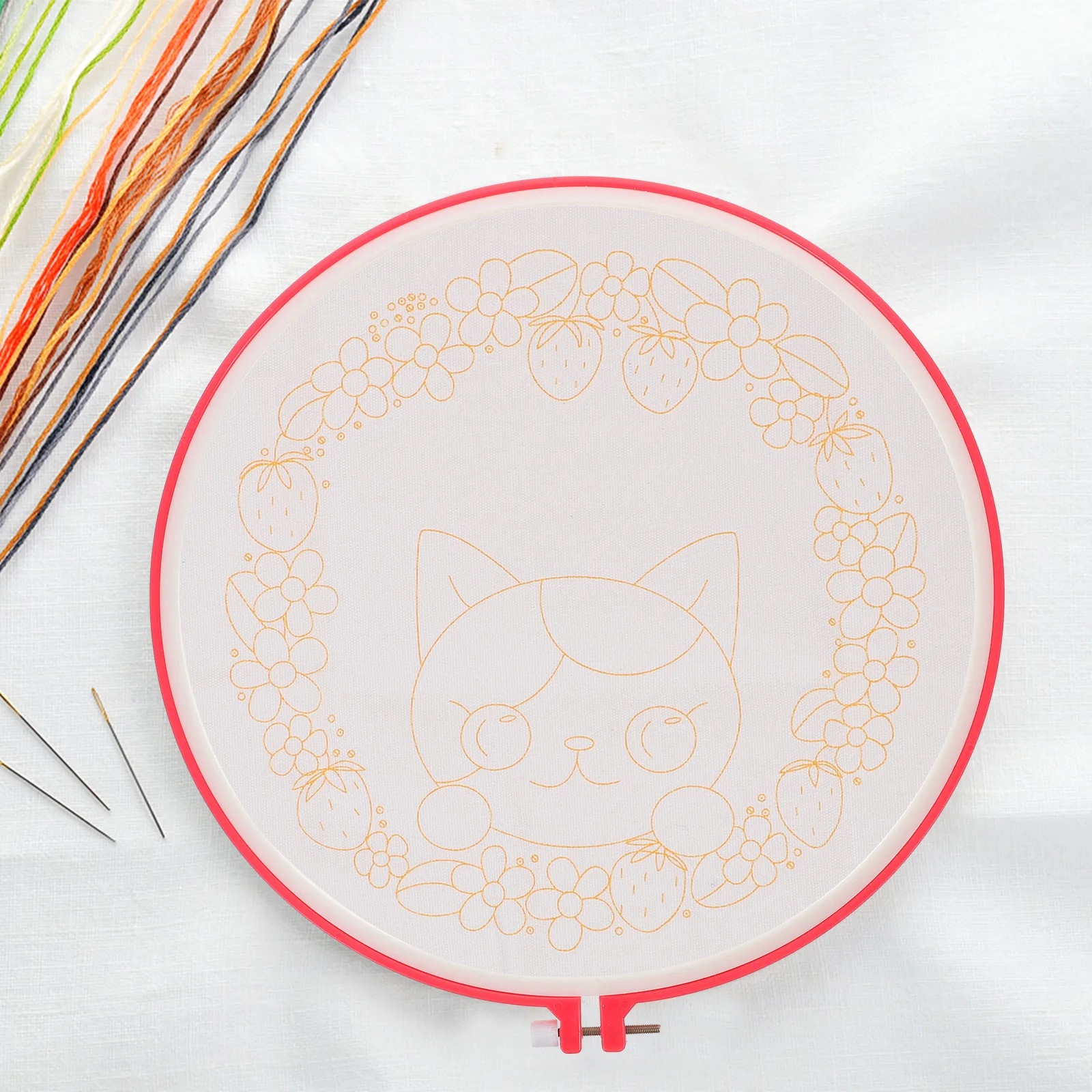 

7 Pcs Embroidery Hoop Cross Stitch Stitching Plastic Fabric Metal Hoops for Crafting