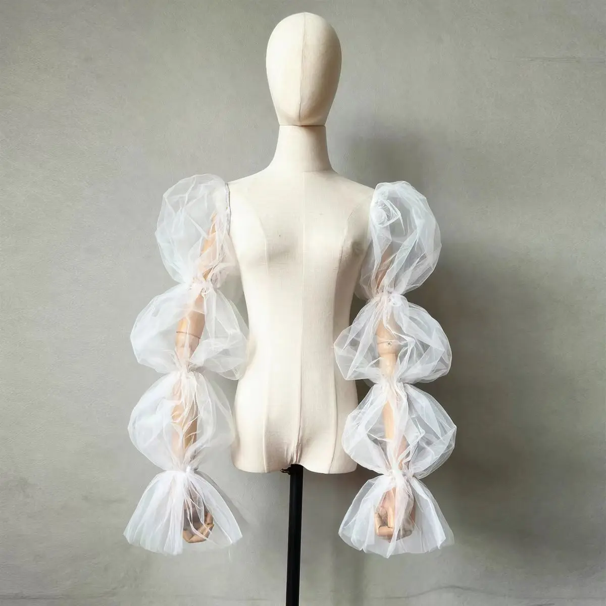 Manica rimovibile da sposa in Tulle bianco maniche staccabili a tutta lunghezza fodera per braccio da sposa decorare eleganti guanti con maniche a