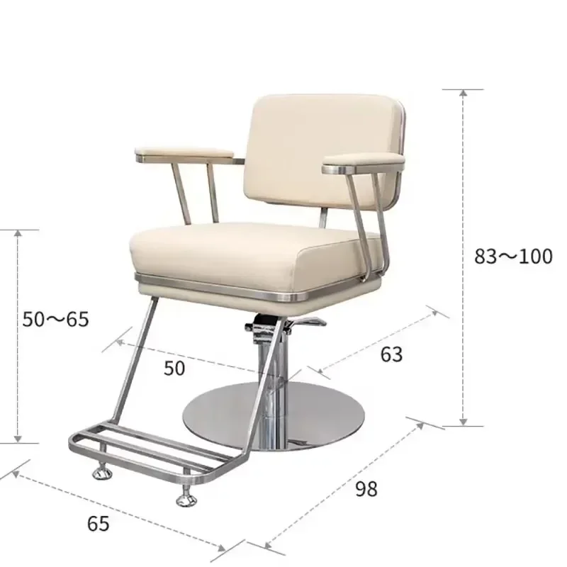 كرسي حلاق ذهبي عتيق جمالي فاخر من الحديد لصالونات التجميل كرسي حلاق تصفيف الشعر أثاث Cadeira De Barbeiro #2