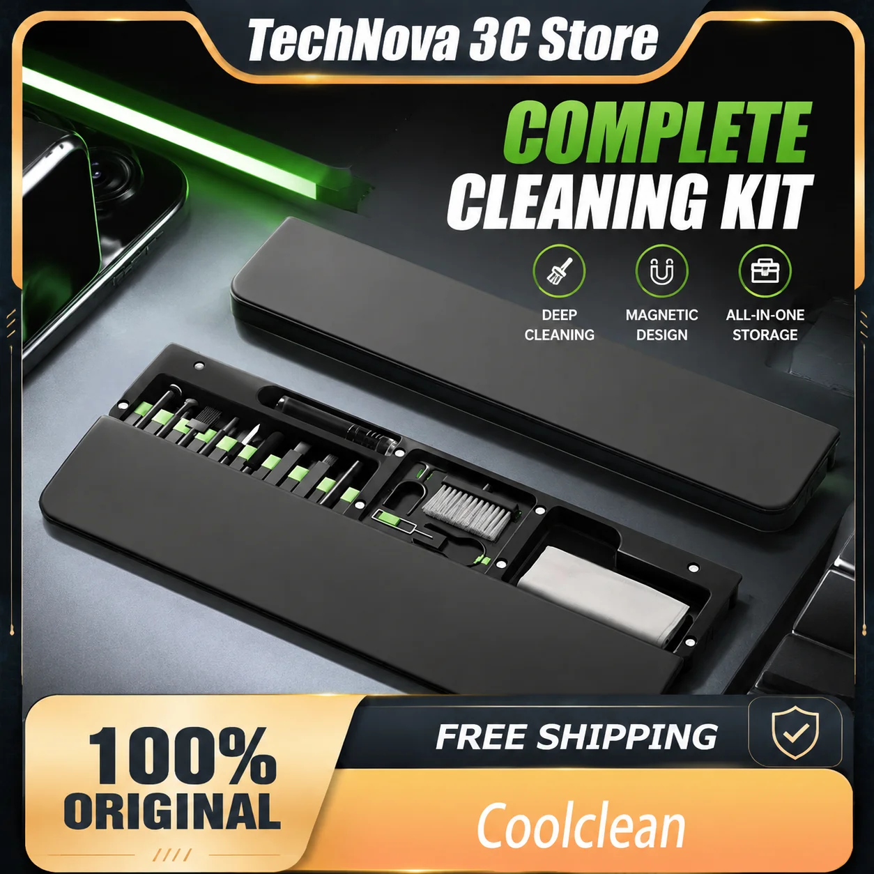 22 in 1 Keyboard Cleaning Kit Multifunction Electronics Cleaning Mechanical Keyboard Laptop Screen Earbuds PC Dust Removal Tools
