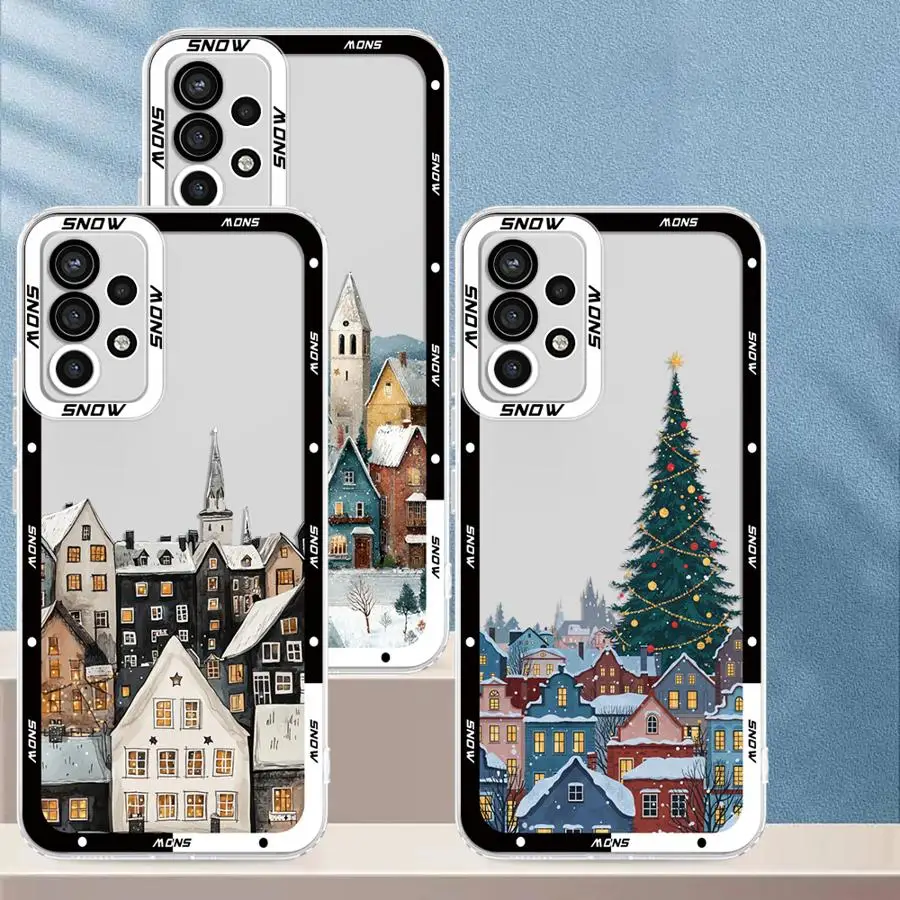 Custodia morbida per Samsung Galaxy A71 A72 A22 A15 A13 A14 A16 A34 A73 A35 A12 A35 A25 Natale Babbo Natale