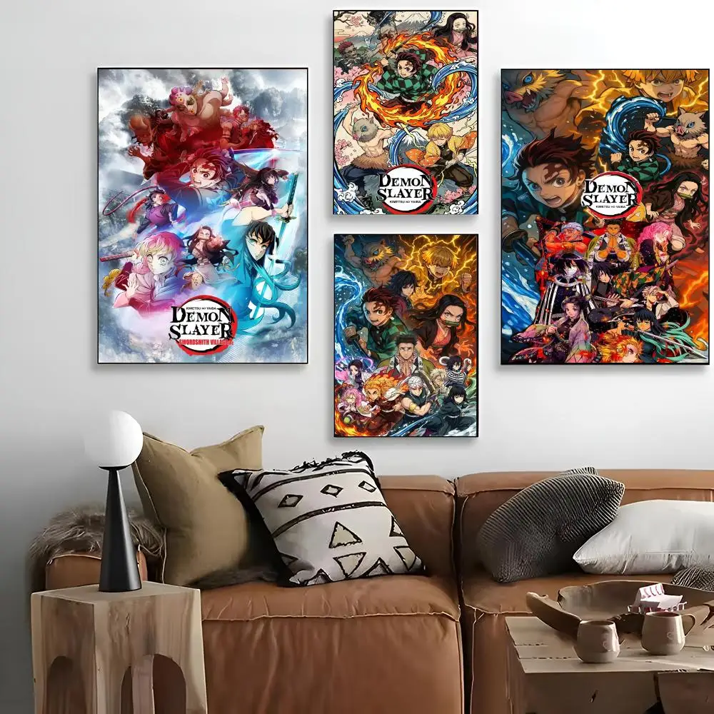 Anime Demon S-slayer Classic Classic Movie Painting Calligraphy For Art Printing Decoration Painting Cinema Art Poster Home Wall