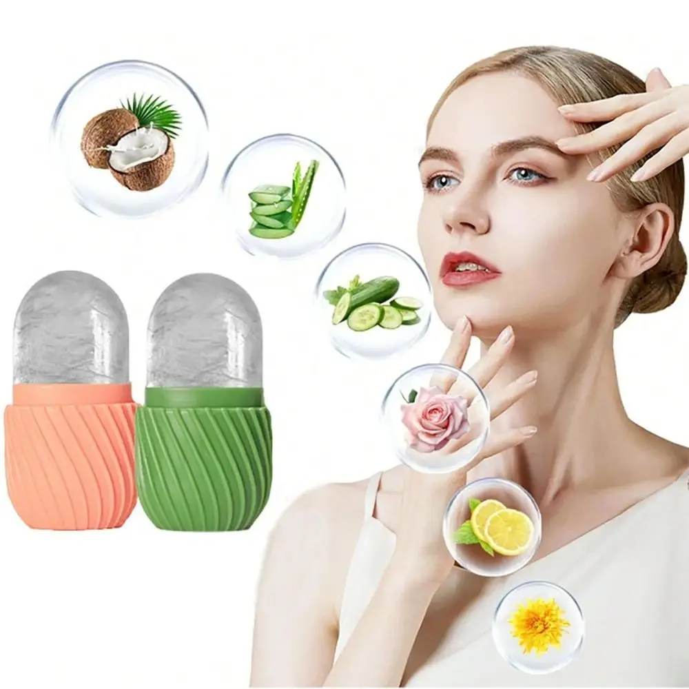 얼굴 붓기를 줄이기위한 새로운 실리콘 아이스 롤러 재사용 가능한 얼음 얼굴 롤러 마사지 뷰티 도구 아이스 큐브 트레이 뷰티