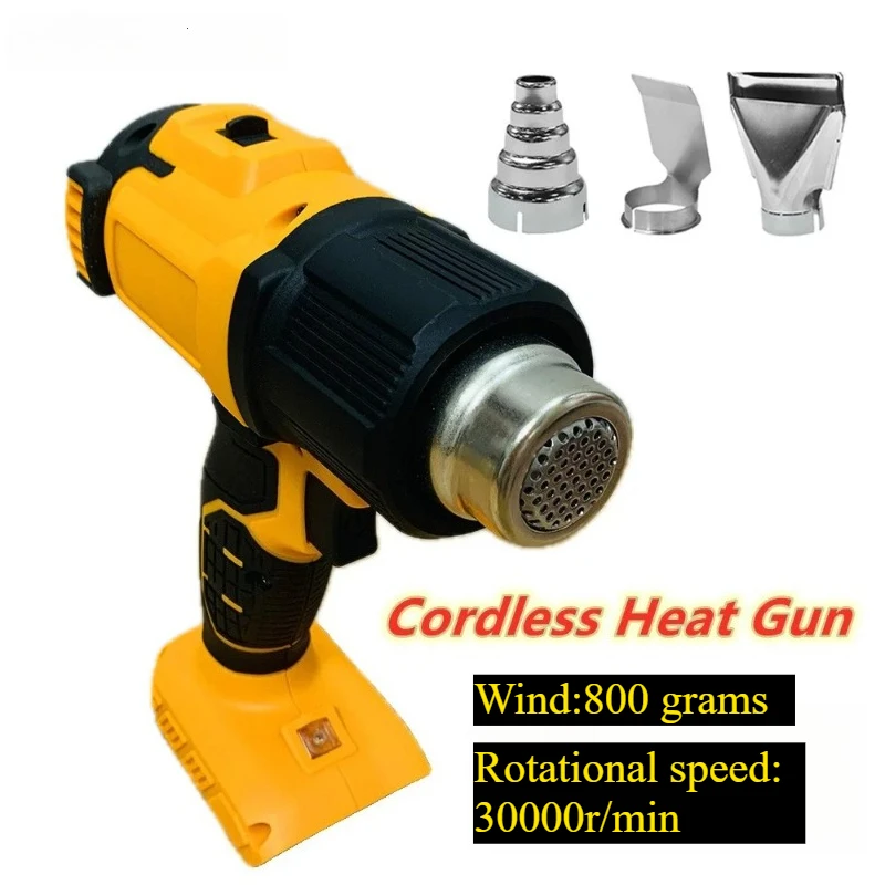Pistola de calor inalámbrica, solo herramienta, envoltura retráctil, pistola de aire caliente eléctrica Industrial, herramienta de soplador térmico compatible con batería DEWALT