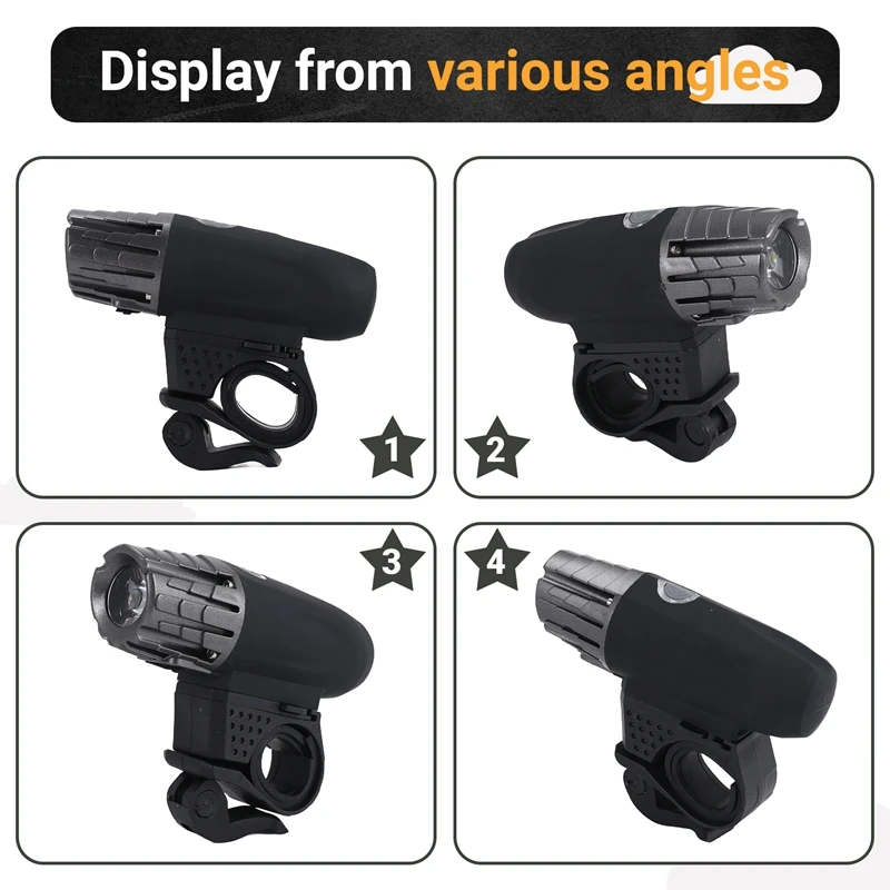 A28F-Bike Lights Bicycle Lights Front And Back USB Rechargeable Bike Light Set Super Bright Front And Rear Flashlight LED Headli