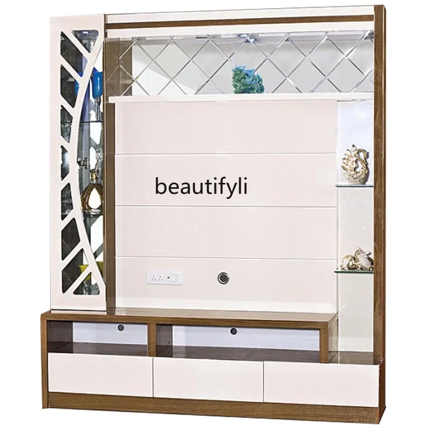 D06 النمط الأوروبي تصميم الضوء الساطع وظيفة عرض التخزين مجموعة خزانة التلفزيون بشكل عام