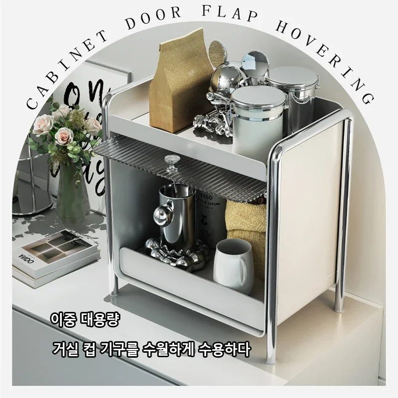 Multifunctioneel Ladetype Opbergrek Pull Metalen Dust Cup Houder Huis Cosmetische Organizer Keuken Kruiden Opslagplank