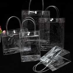 10/30/50pcs Transparent PVC Customized Packaging Bag for Clothing&Gift Clear Plastic Handbag General Portable Shopping Tote Bags