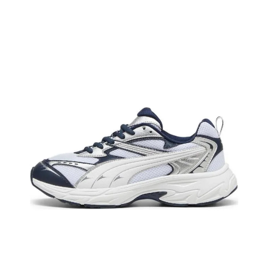 PUMA Morphic Abrasion Resistant Low top Casual Shoes Unisex White Silver 392724-30