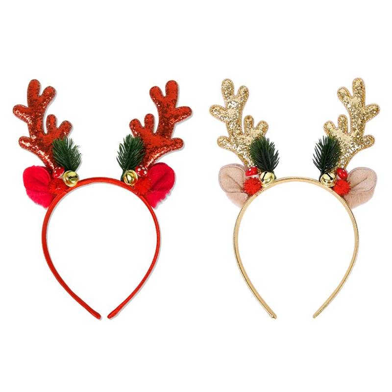 Weihnachten Glänzende Geweih Haar Hoop Mädchen Rentier Geweih Hirsch Ohr Weihnachten Party Cosplay Stirnbänder Weihnachten Haar Zubehör