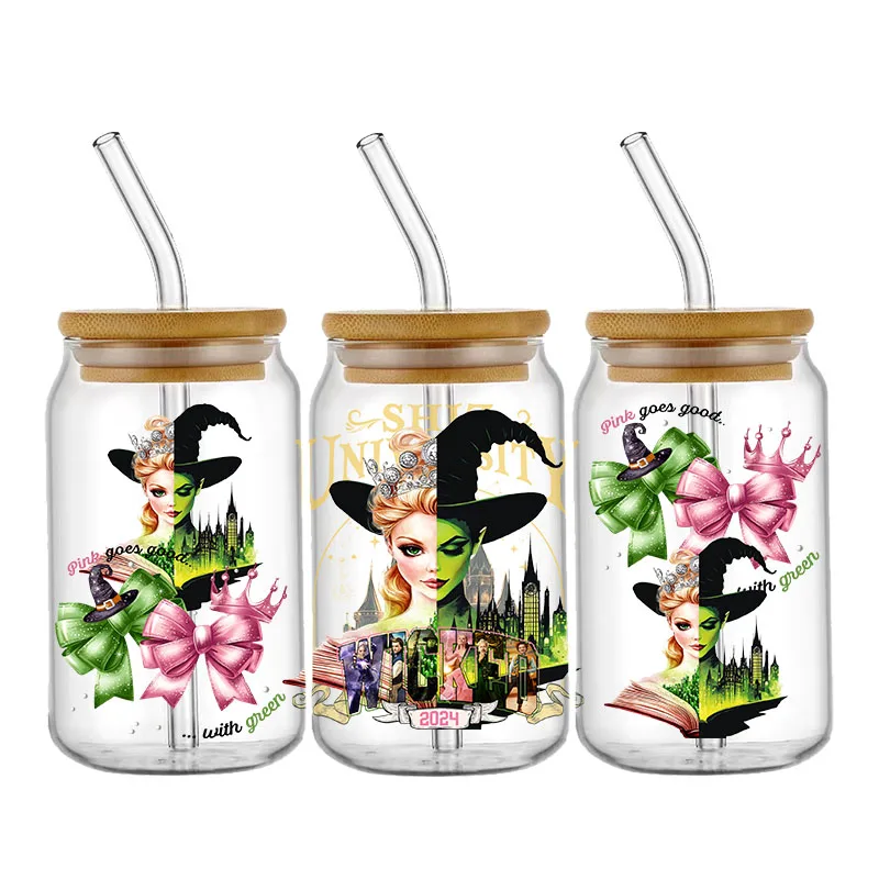 Ariana Magic Wickde Sticker UV DTF Cup Wrap 16oz Sticker Libbey Glas Kan Transfer Sticker Wasbaar Zelfklevende Aangepaste Sticke