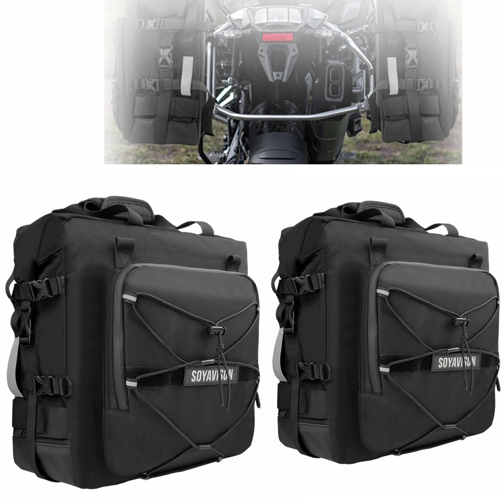 Motorcycle Saddle Bag Waterproof 20L Side Pannier Bag For BMW R1200GS F850GS ADV Suzuki Travel Storage Bag Hard Rack Bag Luggage image 5