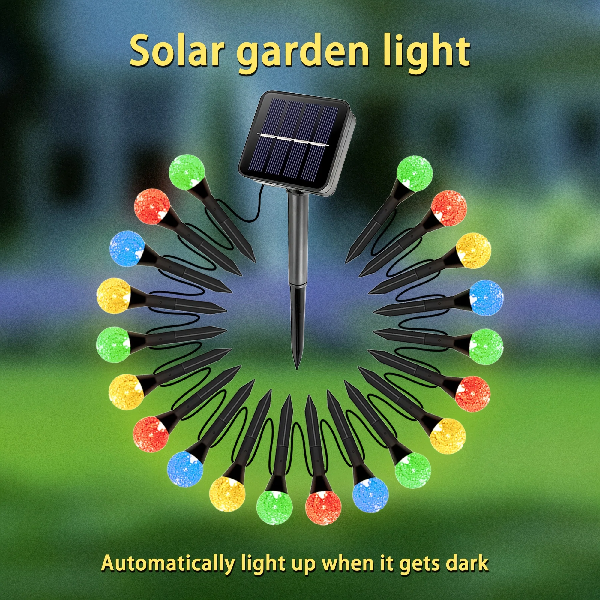 

20 LED Solar Lights Outdoor 1Set 20-in-1 Solar Garden Lights 8 Lighting Modes Garden Porch Wedding Party Decoration (Multicolor)
