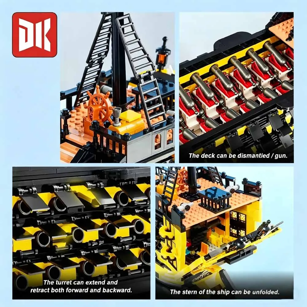 Movie Pirate Ship Endeavour Building Blocks Games Sailing Battleship Assembly Toys for Adult DIY Christmas Gift Puzzle 2475pcs