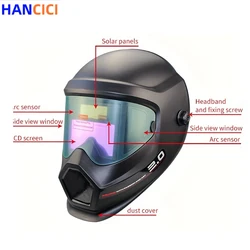 New Big View 360° with Side Window DIN9-DIN13 Welder Mask True color Welding Helmet