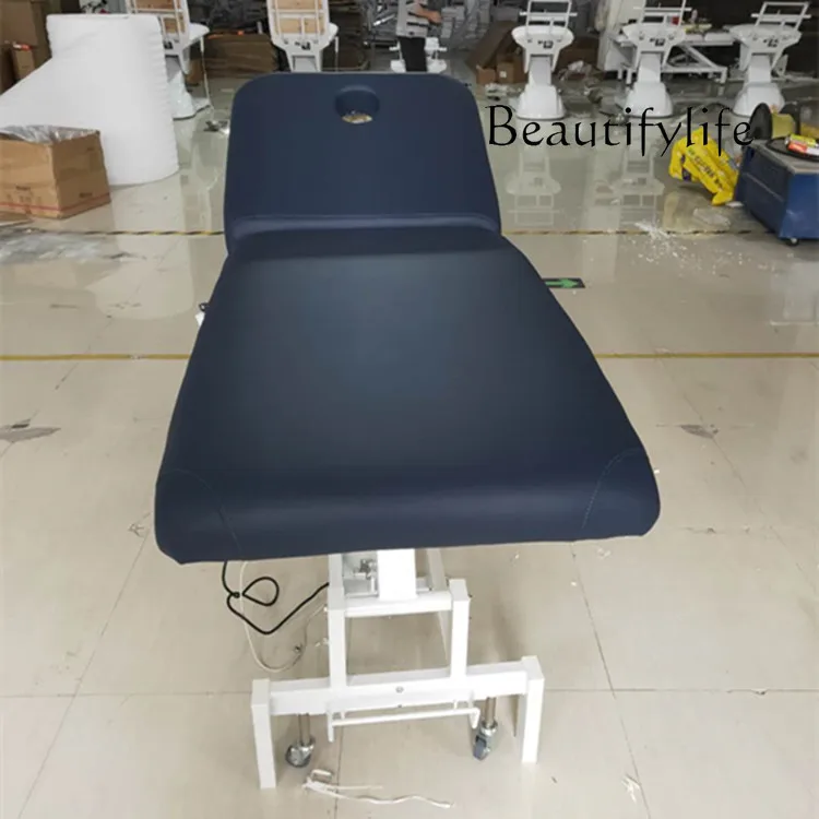 Beauty Salon Use Electric Lift Beauty Care Bed Massage Couch Multi-Functional Physiotherapy Bed Head Hole