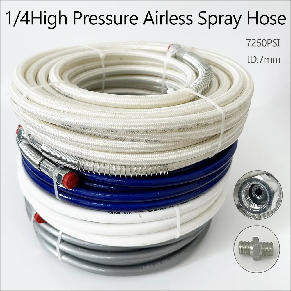 0.5M~40M 1/4 Interface Double-Layer Braided Flexible Fiber Nylon Tube 7250PSI High-pressure Airless Spray Hose