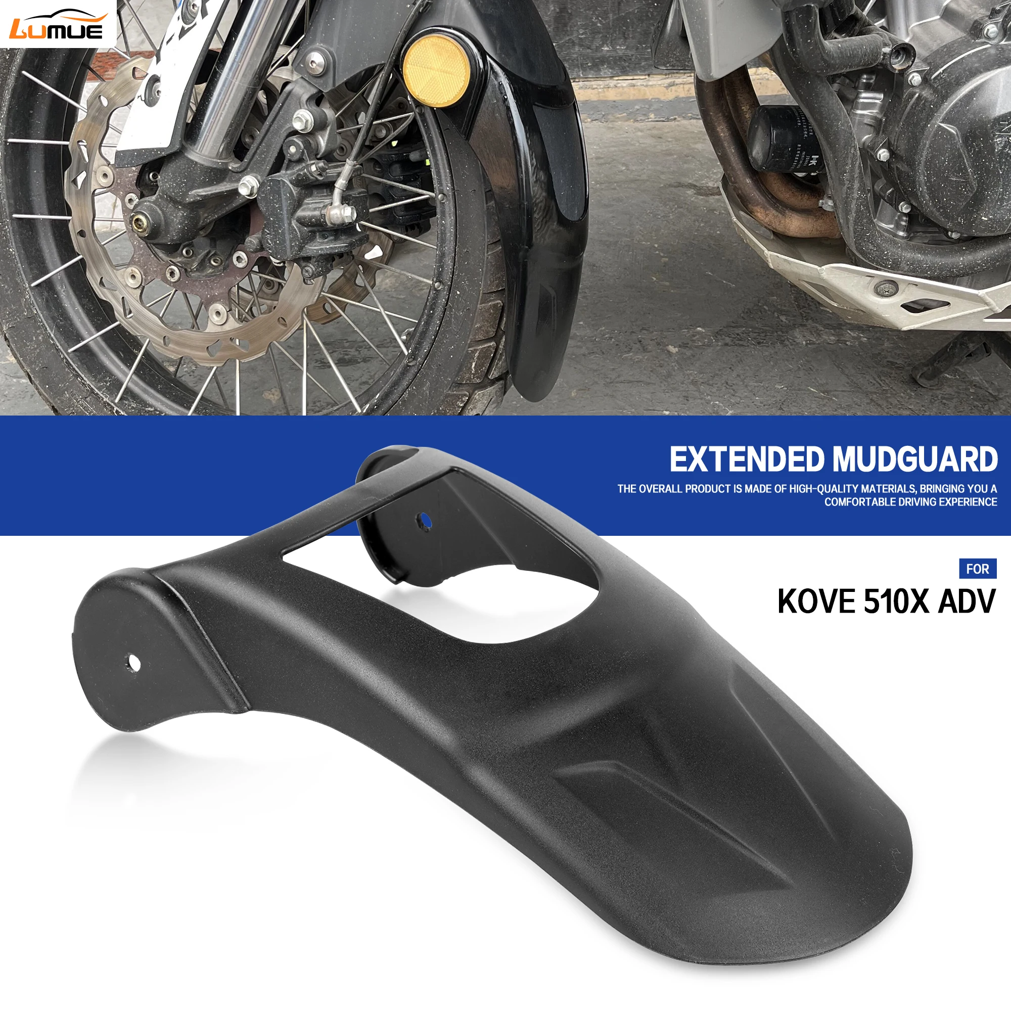 

Motorcycle Accessories For Colove Kove 510X 510 X KY510X KY510 X ADV Mudguard Extension Splash Front Fender Hugger Extender