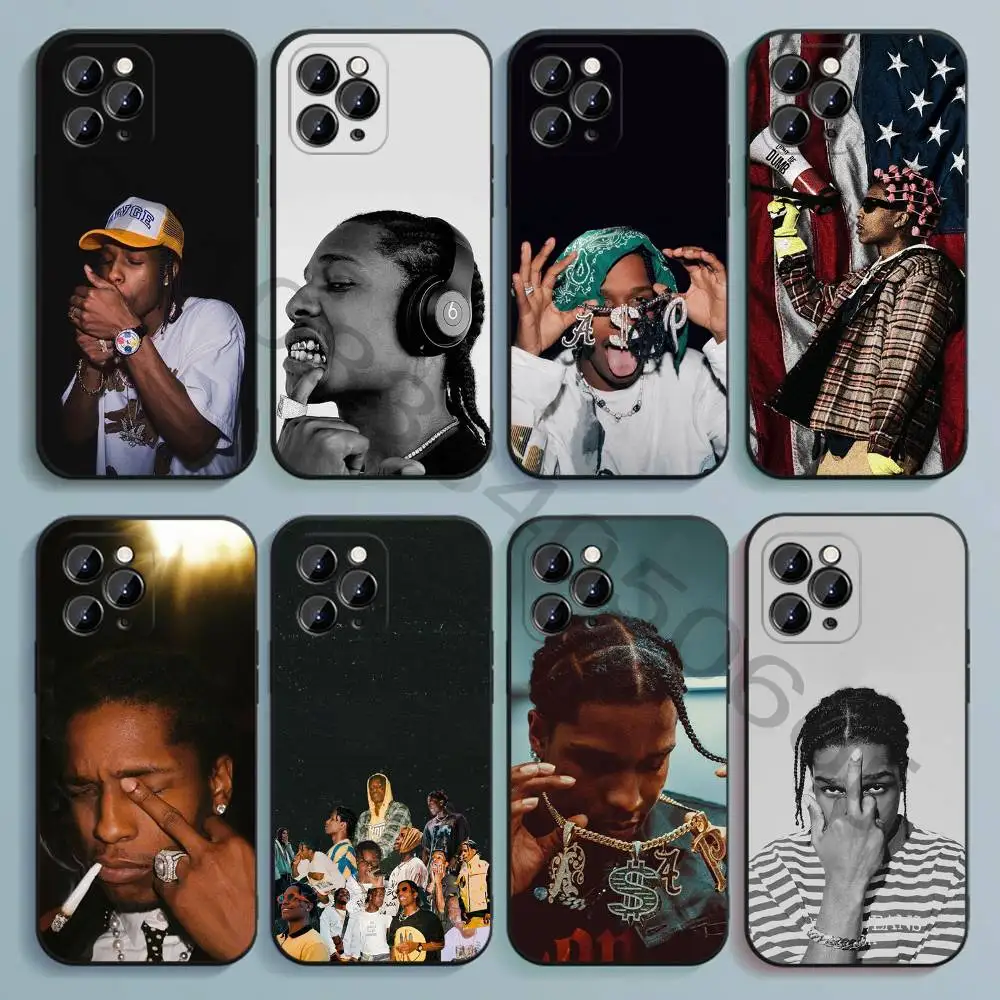 

A$AP R-Rocky Black Soft TPU Phone Case For iPhone 17 16 15 14 13 12 11 Pro Max Mini Plus E Shell Printed