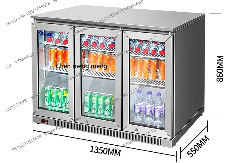 AB02 Commercial Embedded Bar Counter Small Refrigerator Constant Temperature Fresh-Keeping Refrigerated Display Cabinet