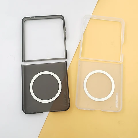 Прозрачный магнитный чехол для Magsafe для Samsung Galaxy Z Flip 4 5 6 7 ZFlip7 Flip6 5G, матовый защитный чехол с беспроводной зарядкой