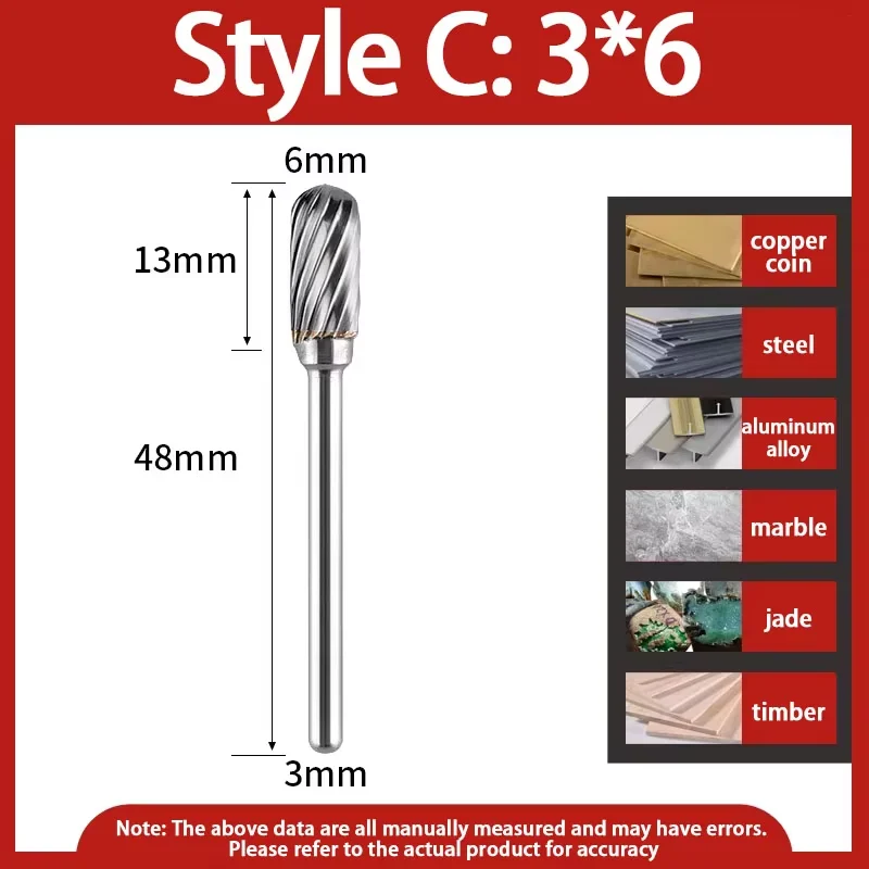 Carbide rotary file power tools Metal internal grinding head hand drill grinding drill bit milling cutter reaming drill