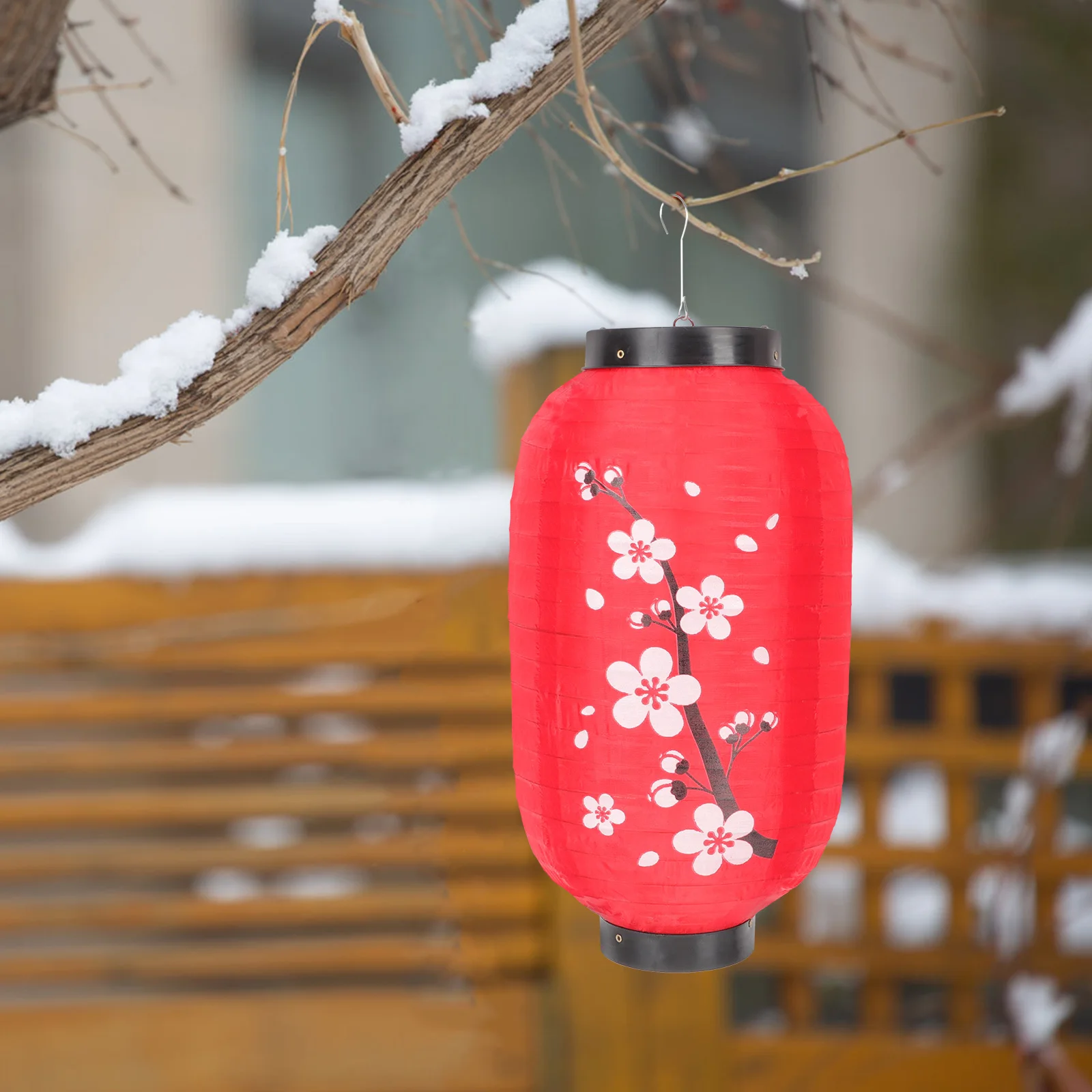 

2 Pcs Plum Blossom Lanterns Red Waterproof Cloth Decorative for Sushi Shop Party Wedding Festivals Traditional Style Oriental