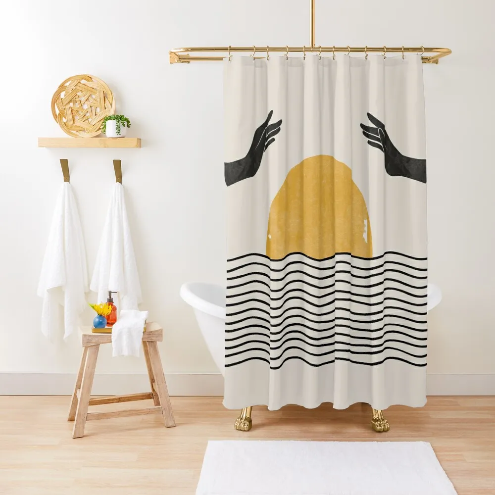 

Ocean Retro Sun Shower Curtain Shower For Bathrooms Cover Shower Set Elegant Bathroom Curtain