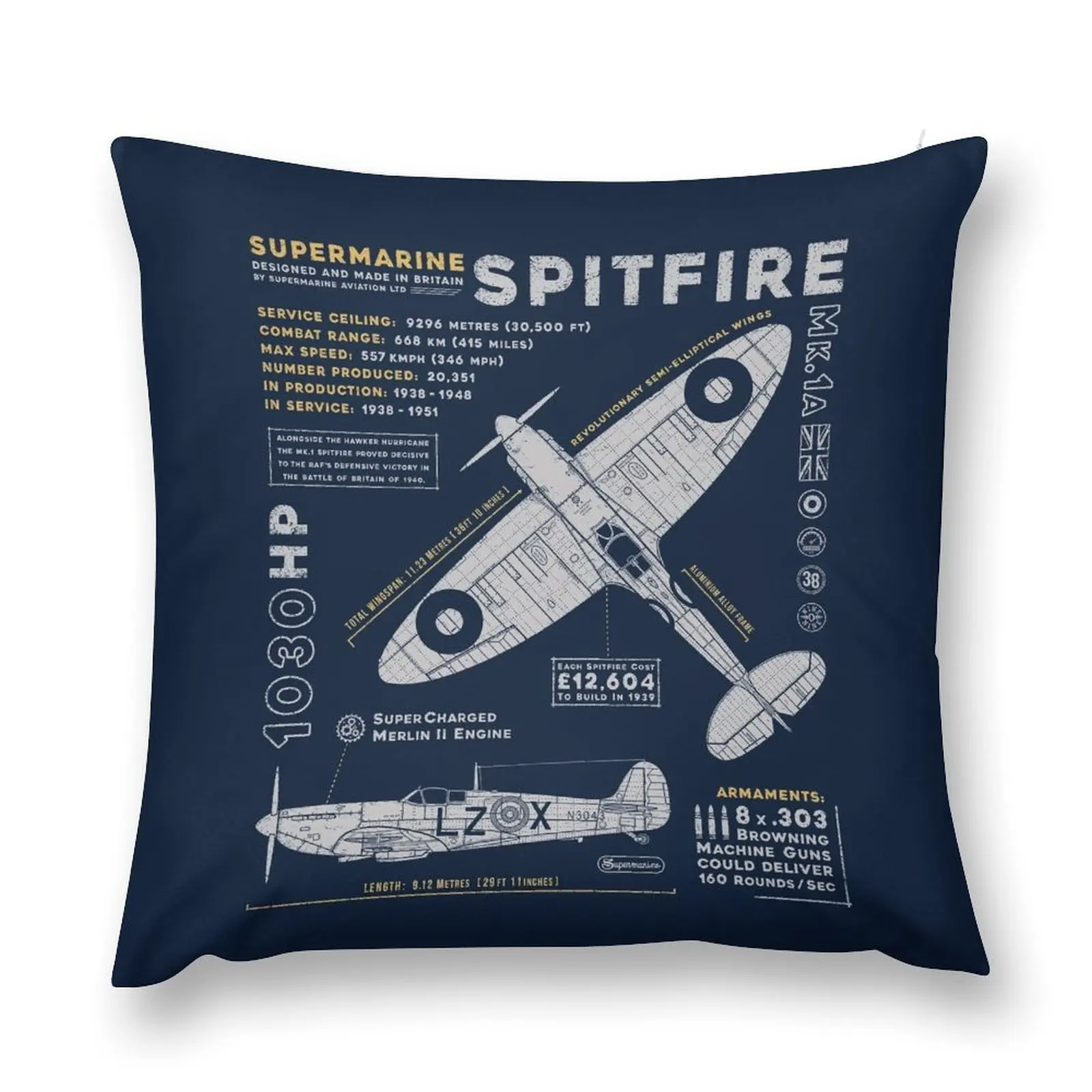 Spitfire penutup bantal lempar untuk tempat tidur sofa sarung bantal Anime bantal