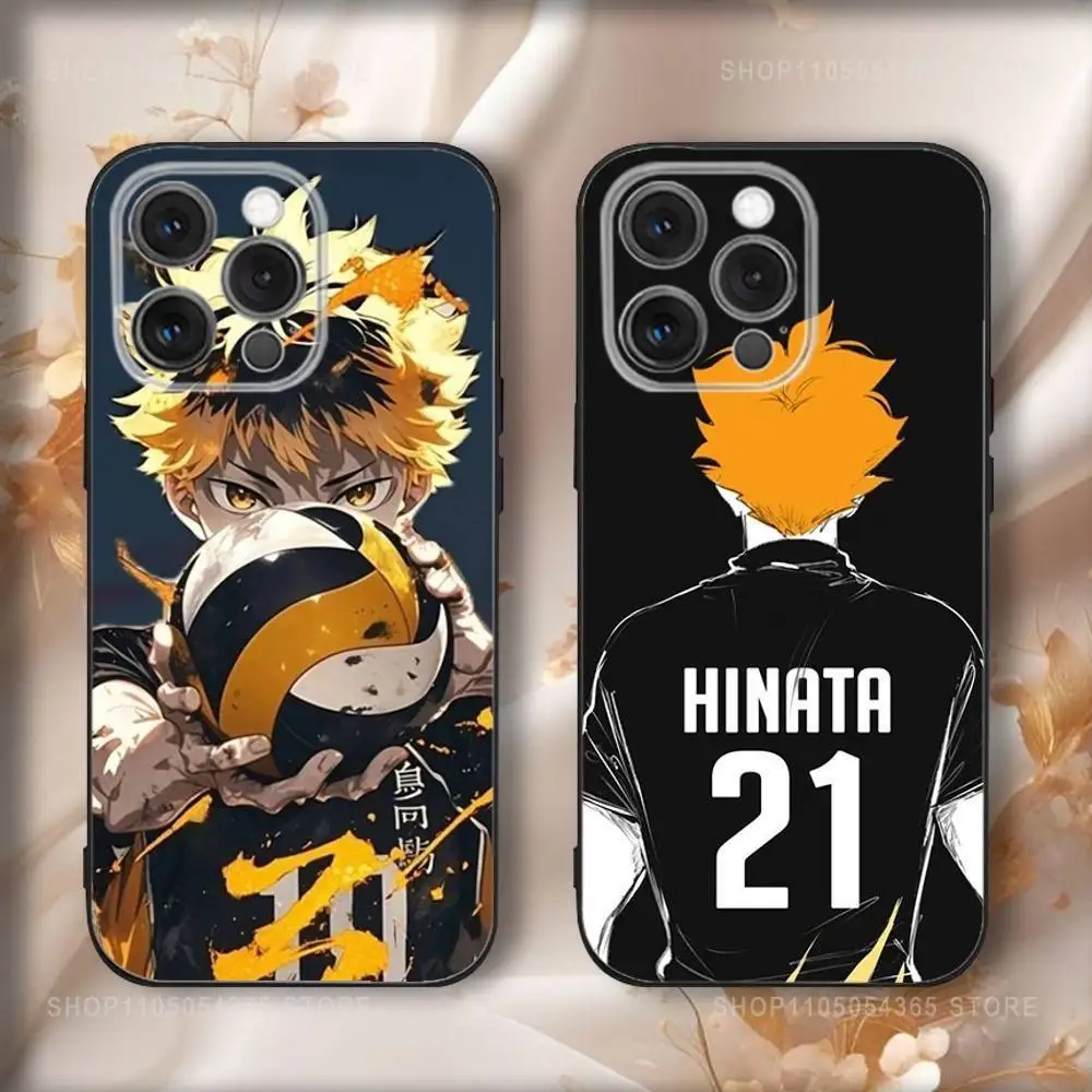 

Anime S-Shoyos Hinatas Phone Case For iPhone 17,16,15,14,13,12,11,Pro,Max,Plus,Air,X,XS,XR,SE,8,7,Mini,Soft Black Funda