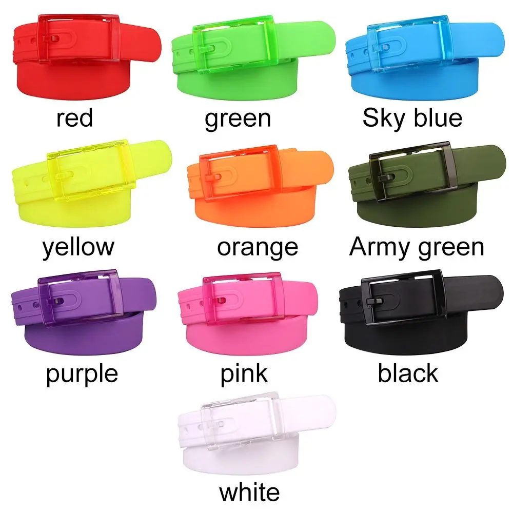 Women Candy Color Luxury Brand Design Casual Waist Band Ladies Dress Strap Square Pin Buckle Waistband Silicone Belt