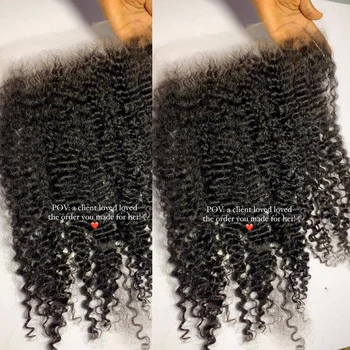 Kinky encaracolado 13x4 13x6 hd renda frontal apenas pré-arrancado linha fina natural 5x5 6x6 7x7 invisível hd fechamento de renda apenas brasileiro