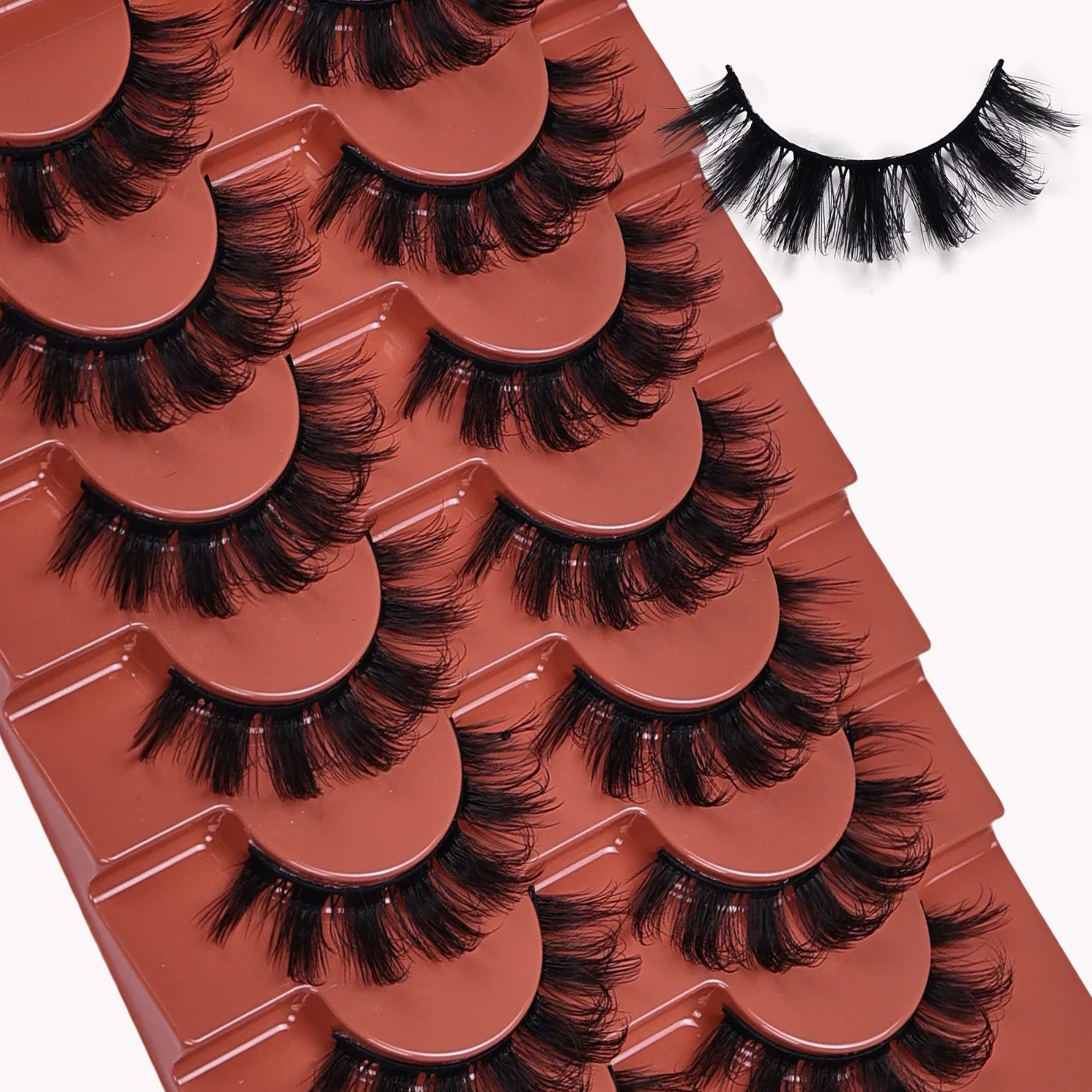 21쌍/35쌍 푹신한 가짜 속눈썹 얇은 가짜 속눈썹 두꺼운 볼륨 가짜 속눈썹 곱슬 가짜 속눈썹