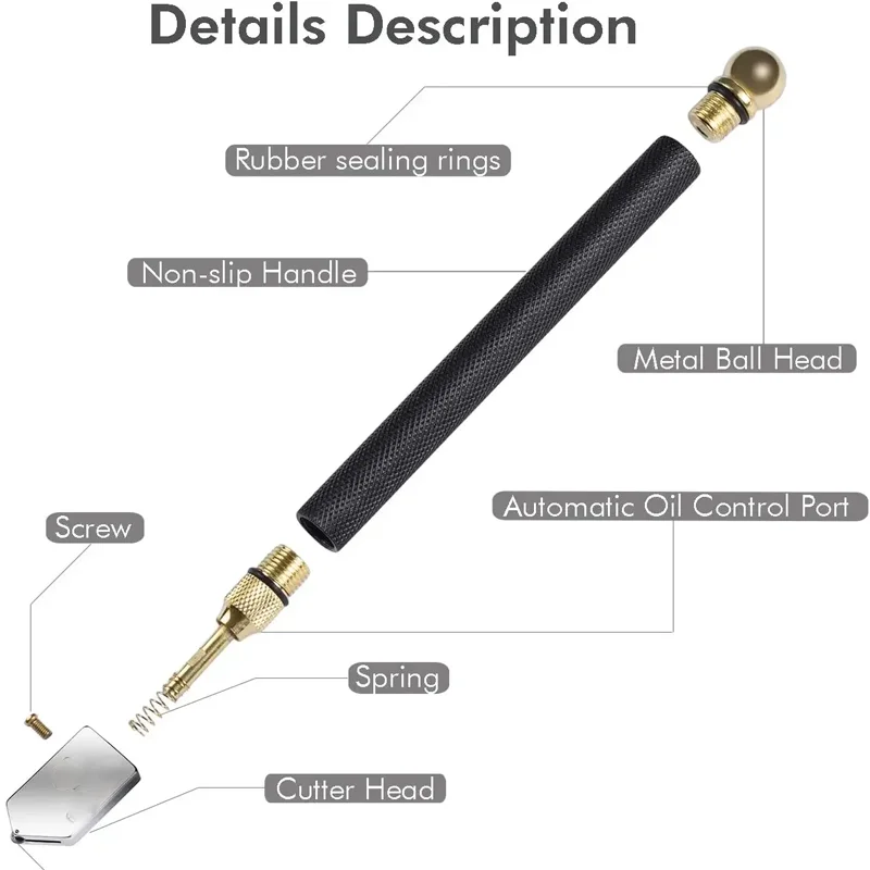 Imagem -04 - Conjunto Profissional de Cortador de Vidro Portátil Ferramentas de Corte de Telha Ferramenta de Mão com Conta-gotas de Óleo 220 mm Conjunto