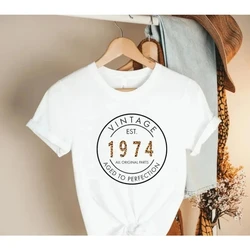 2024 Vintage 49th Birthday 1974 Limited Edition T-Shirt for Women The Best Year Old Gifts Streetwear Graphic Tees Female Tops