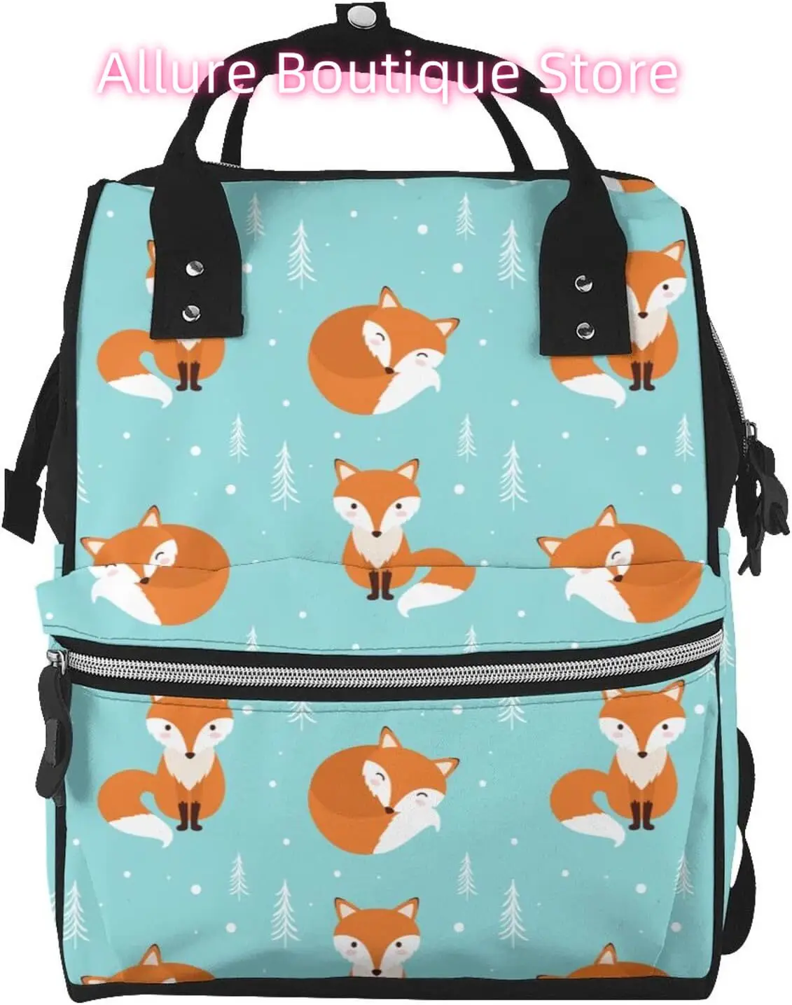 

Cartoon Fox Diaper Bag Backpack for Women Large Capacity Nappy Bag Multifunction Waterproof Mummy Backpacks for Mom Dad Essentia