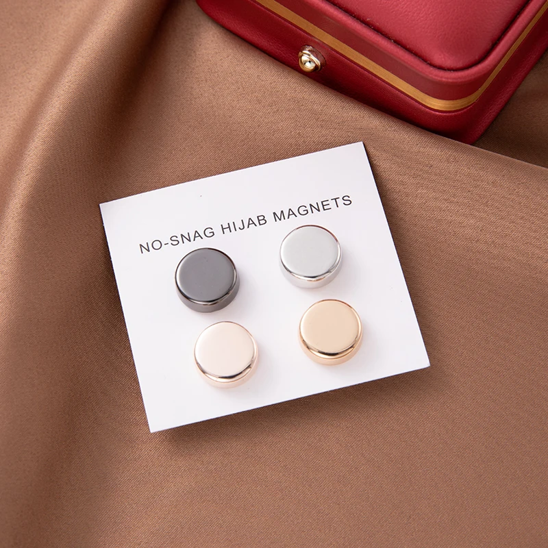 Forte Ímã Hijabs Clipes para Mulheres Muçulmanas, Hijabs Clip Acessórios, No Hole, Turbante Fixo, Broches Cachecol Brilhante, Coluna Chapeamento
