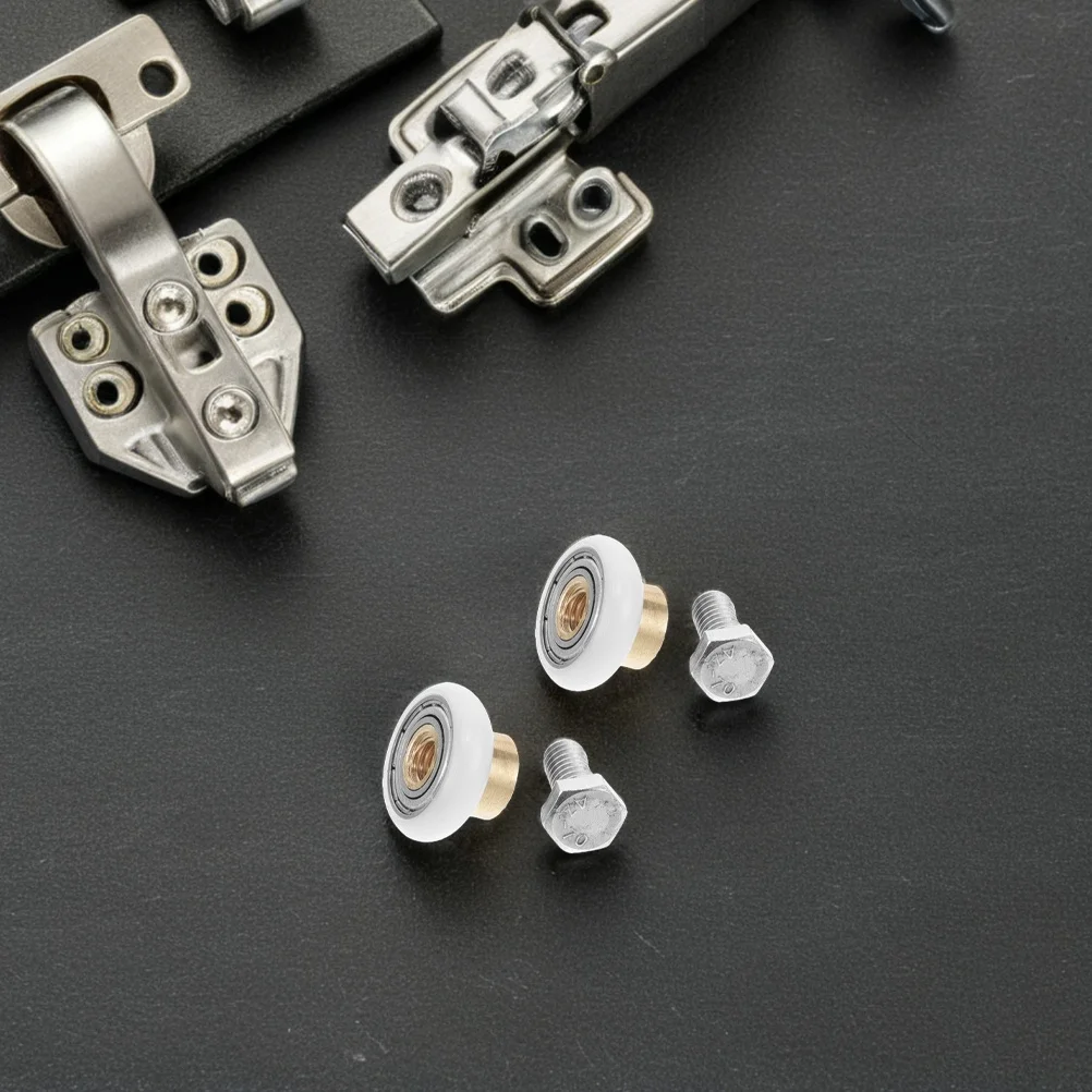 

1 Set Shower Rollers Sliding Door Wheels Replacement Parts Copper Bearing Screws Smooth Quiet Operation Glass Bathroom Sliding