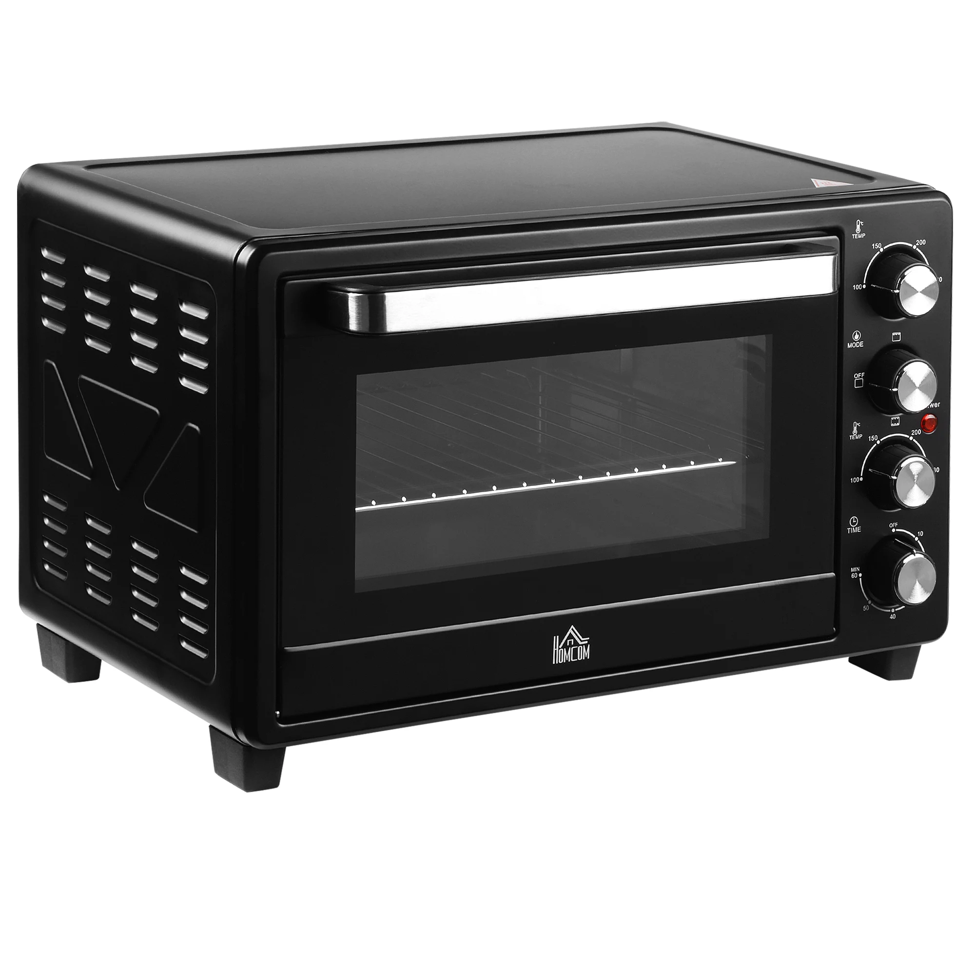 HOMCOM Horno Elendrico de Sobremesa 32L 1600W con 3 Modos de Calor Temporizador y درجة حرارة قابلة للتنظيم 52,2x38,1x33,5 سم Negro