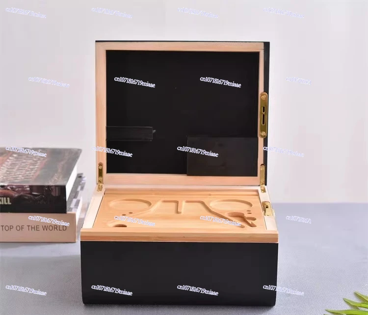 Bamboo and Wood Grinder Storage Box Removable Wooden Storage Box