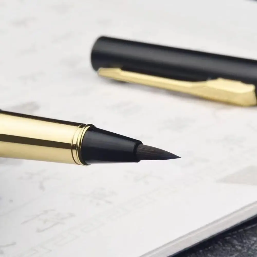 3 PCS High Quality Fountain Pen Type Calligraphy Brushes Soft Hair Writing Calligraphy Pen Business Metal Practice Brush Office
