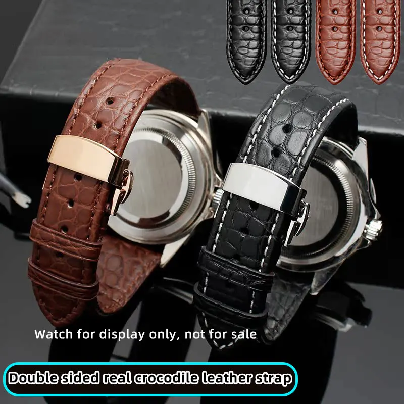 

18mm 19mm 20mm 21mm 22mm double-sided crocodile leather strap for Tssot Seiko Longines Omega IWC Jaeger LeCoultre leather strap