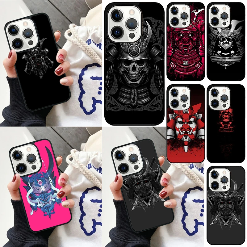 Samurai Japanese Warrior Helmet Cover For iPhone 16 13 14 15 Pro Max 12 Mini 11 15 Pro Max 7 8 Plus Max SE 2020 Phone Case