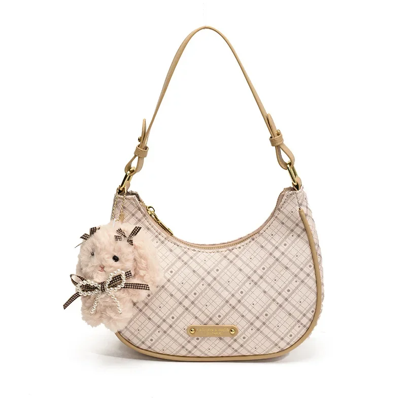 

2025 Check Commuter Shoulder Bag for Women Minimalist Shoulder Crossbody Purse Fashionable Handbag