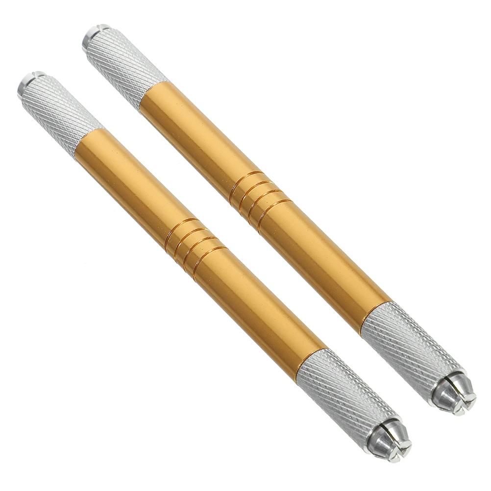 

2 Pcs Tattoo Hand Pen Eyebrow Pencil for Microblading Microfilling Makeup Tool Aluminum Contouring