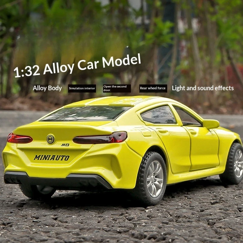 Scale 1:32 M8 Car Model Toy Diecast Alloy Doors Opened Music Light Pull Back Simulation Police Cars Toys  for Kids Presents