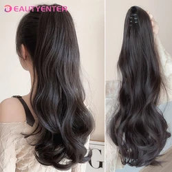 BEAUTYENTER-banda de pelo rizado largo sintético con Clip de agarre, Peluca de cola de caballo rizada, cola de caballo falsa, el cabello esponjoso se puede trenzar