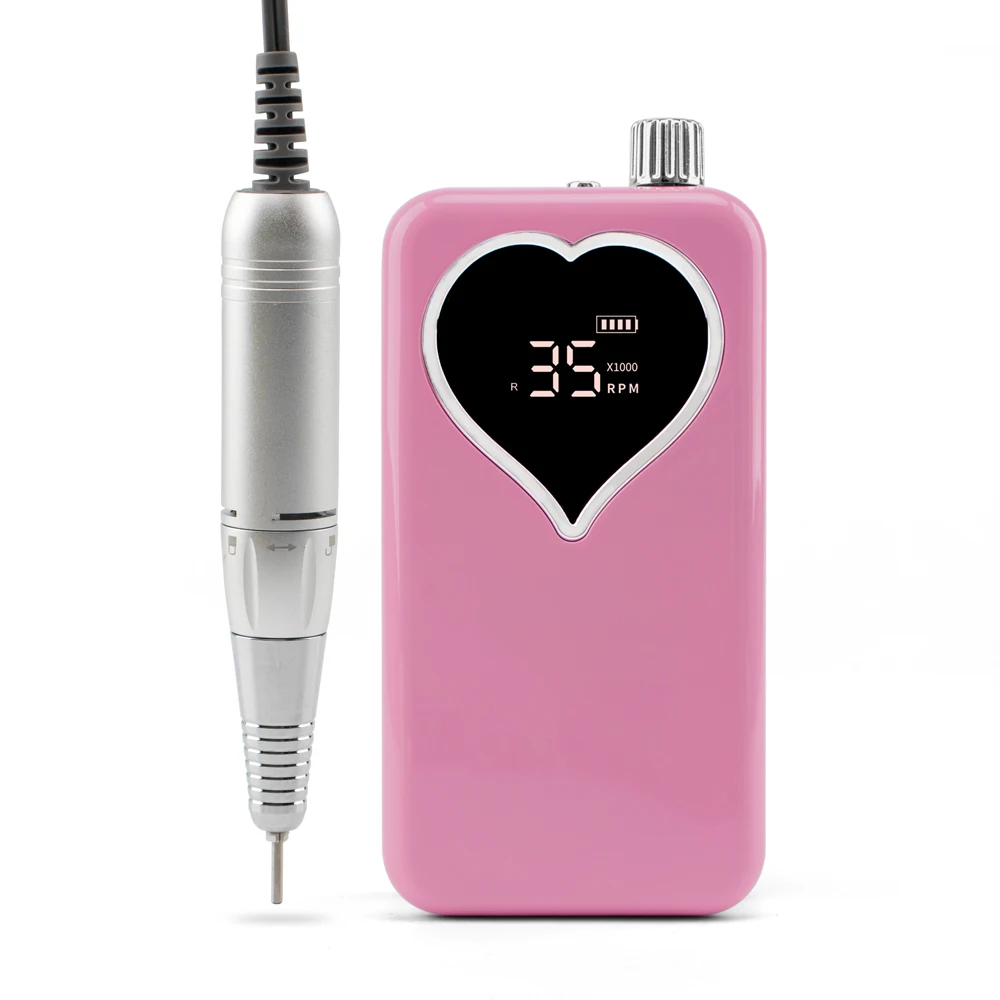 Wholesale Rechargeable Battery Brush Electric Nail Drill Machine 35000rpm FOB Manicure Pedicure Nail Drill Bit Set image 2