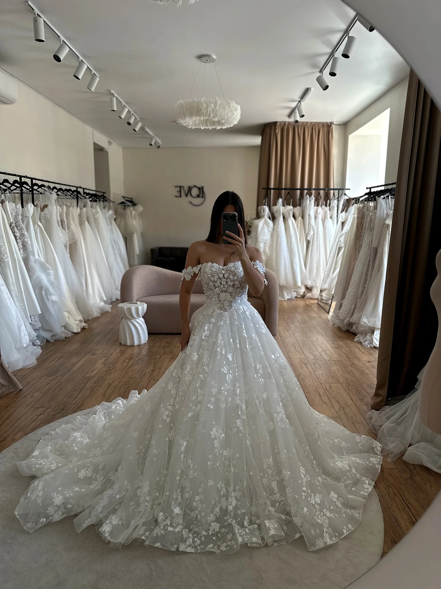 

Кружевные свадебные платья с открытыми плечами, бальное платье с 3D цветами, свадебные платья для невесты, 2026, по индивидуальному заказу