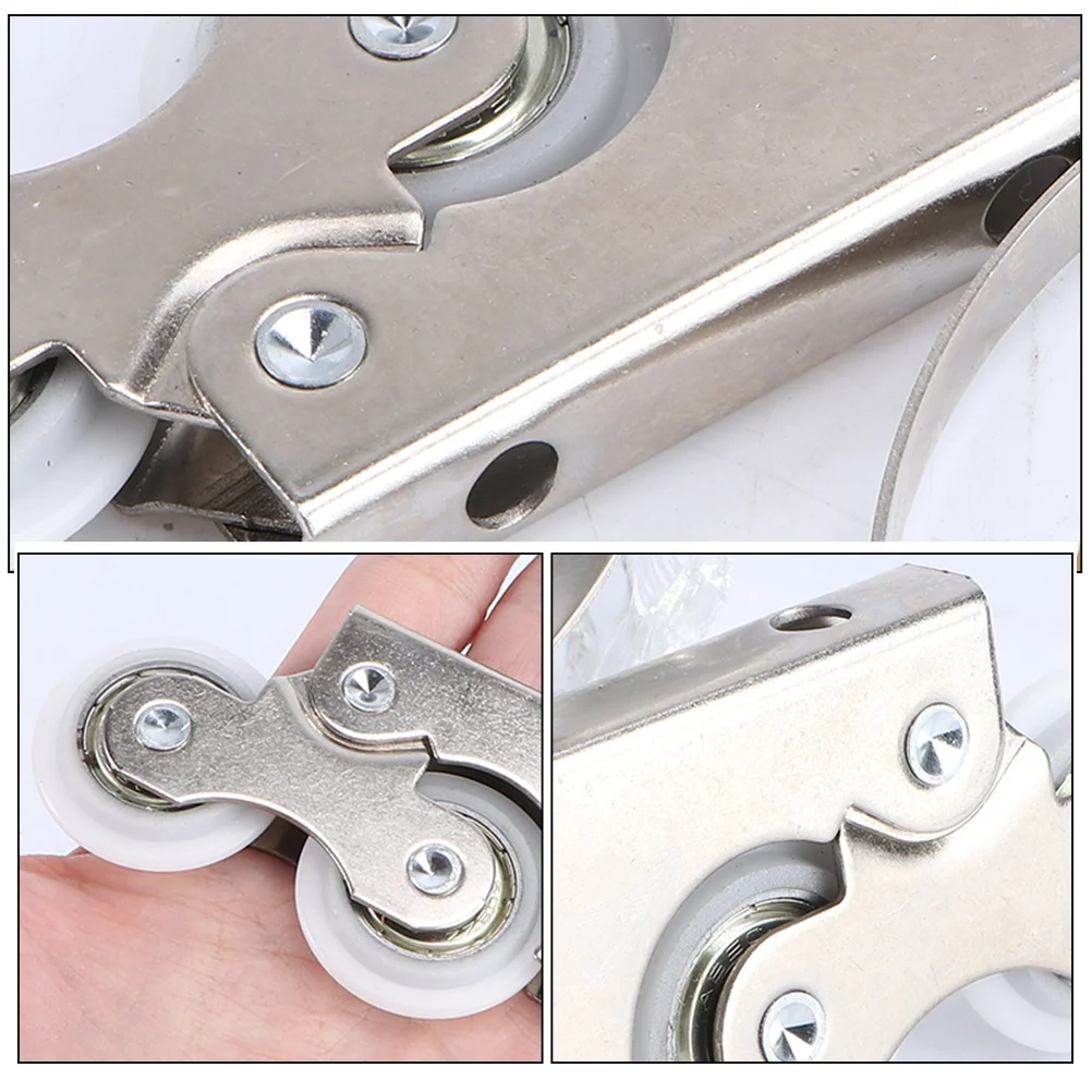 

4Sets Sliding Glass Door Rollers Thickened Metal Sturdy Long Time Use Cabinet Guide Pulleys Accessory Screen Door Rollers